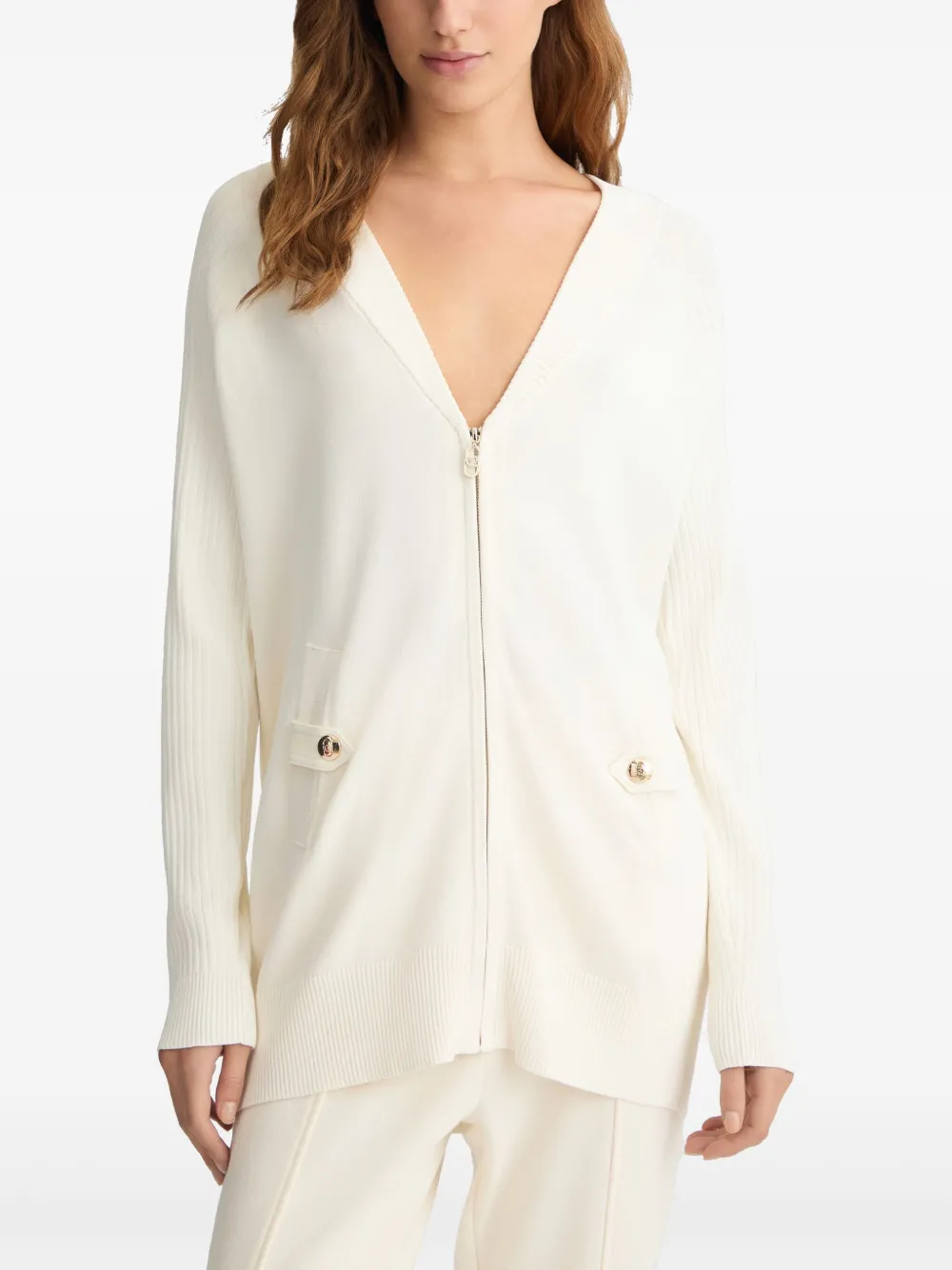 LIU JO zip-up cardigan - Wit