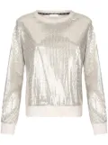 LIU JO sequin-embellished sweatshirt - Neutrals