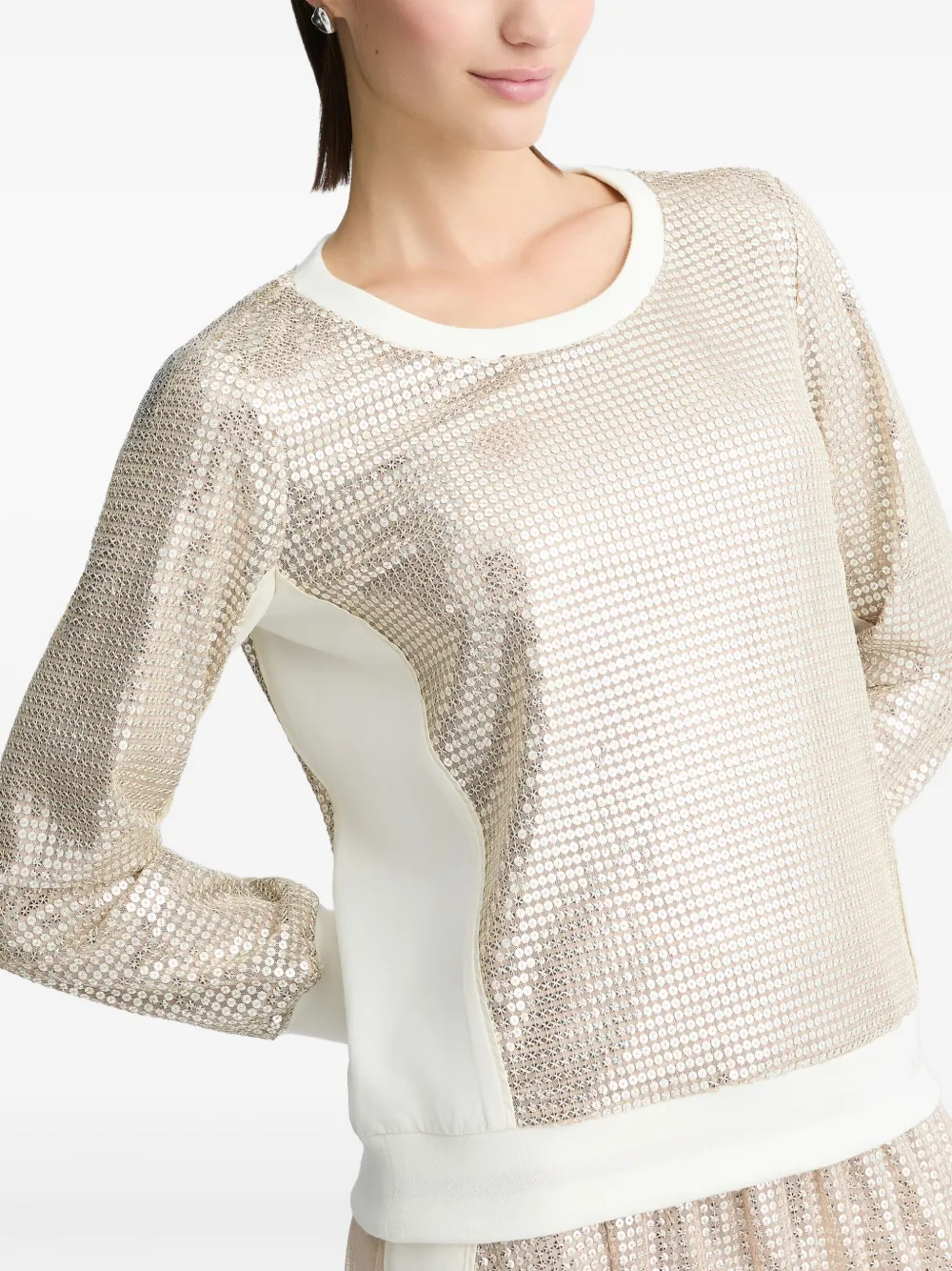 LIU JO Sweater verfraaid met pailletten Beige