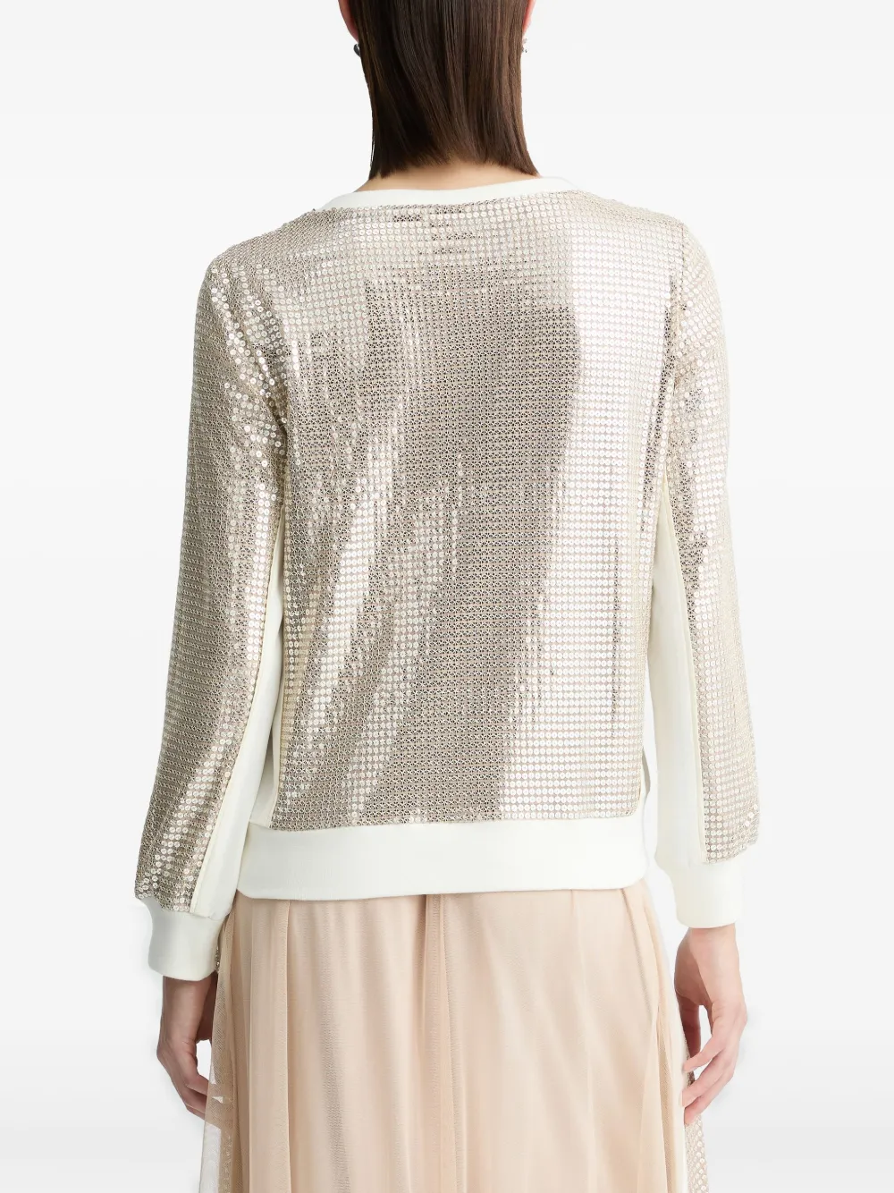 LIU JO Sweater verfraaid met pailletten Beige
