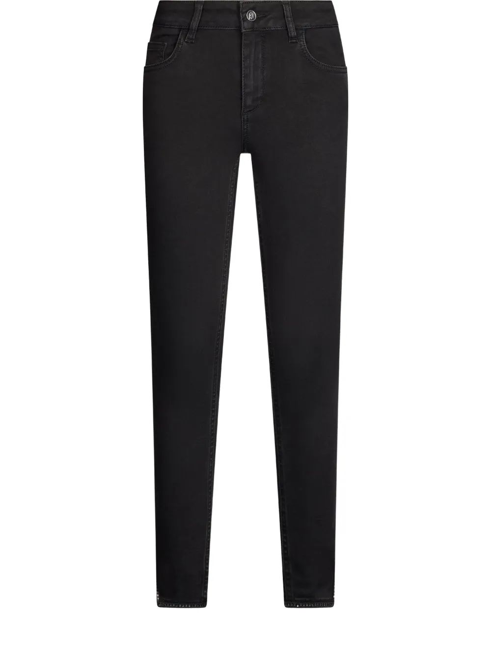 LIU JO Black skinny jeans with slit - Nero