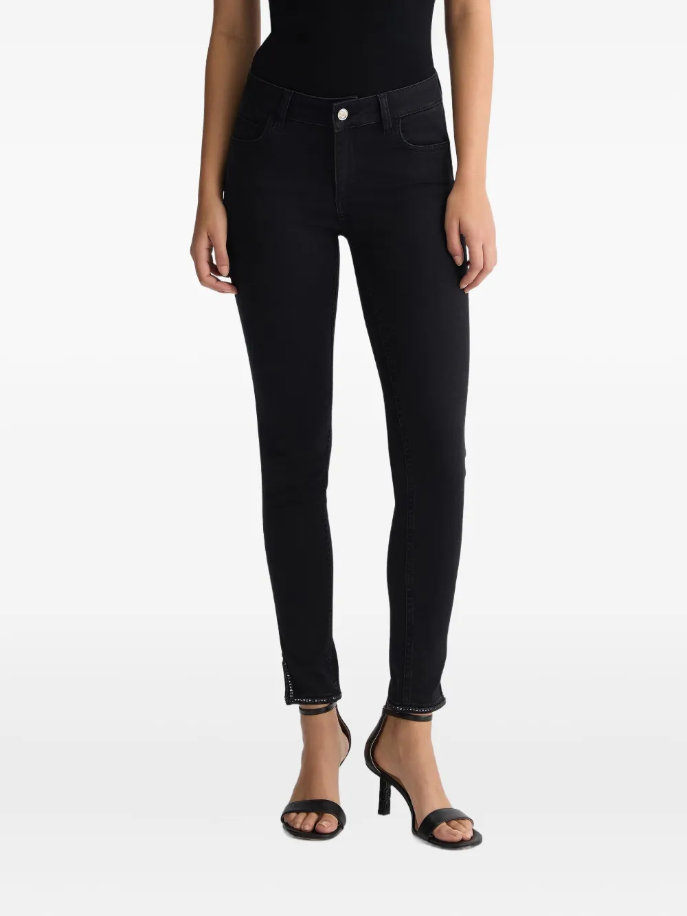 LIU JO Skinny jeans met split Zwart