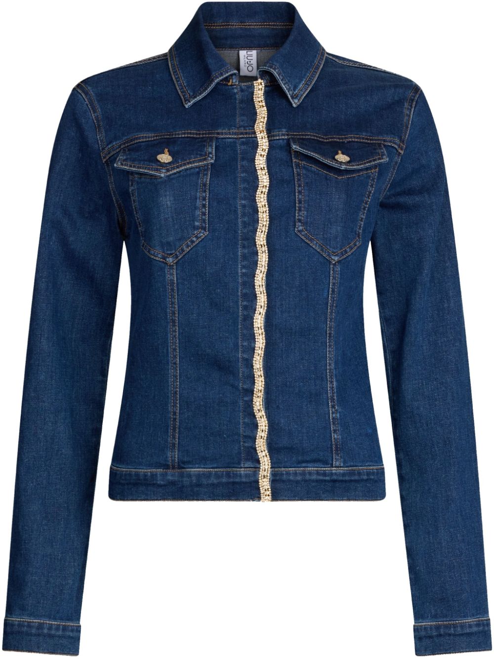 LIU JO rhinestone denim jacket - Blue