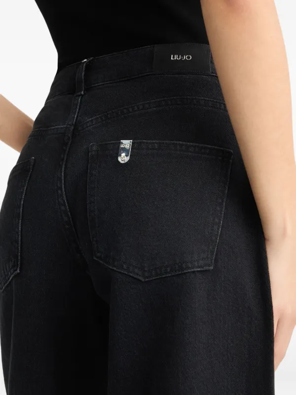 LIU JO Rhinestone wide-leg Jeans | Black | FARFETCH
