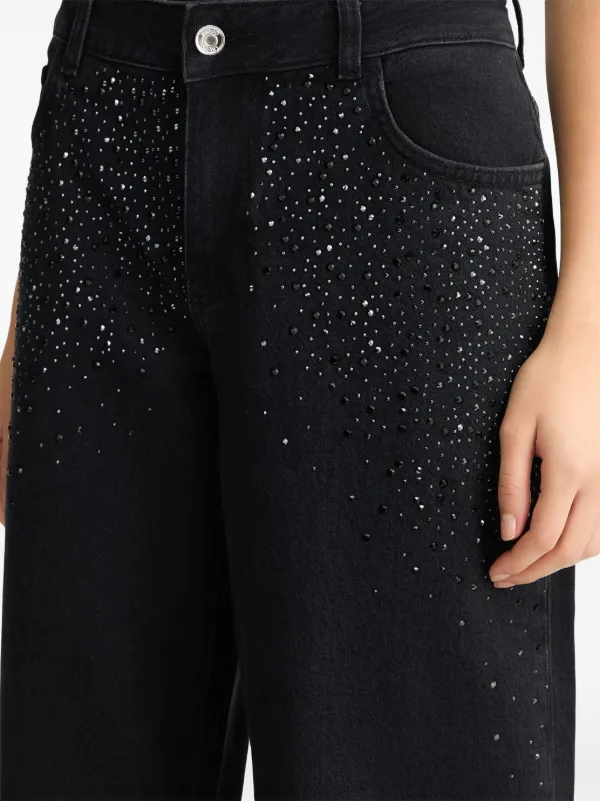 LIU JO Rhinestone wide-leg Jeans | Black | FARFETCH