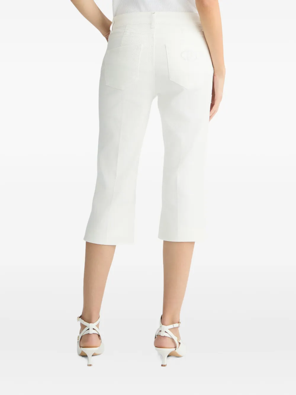 Liu •jo Denim Capri Trousers In White
