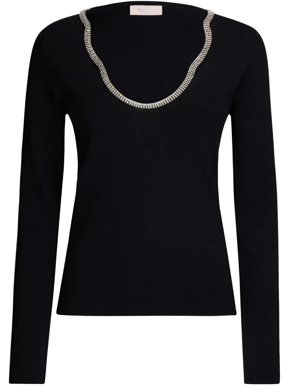 LIU JO Jumper with gemstones – Black