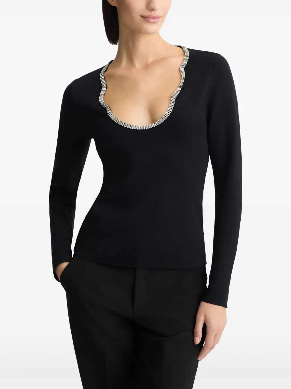 Liu •jo Jumper With Gemstones In Black