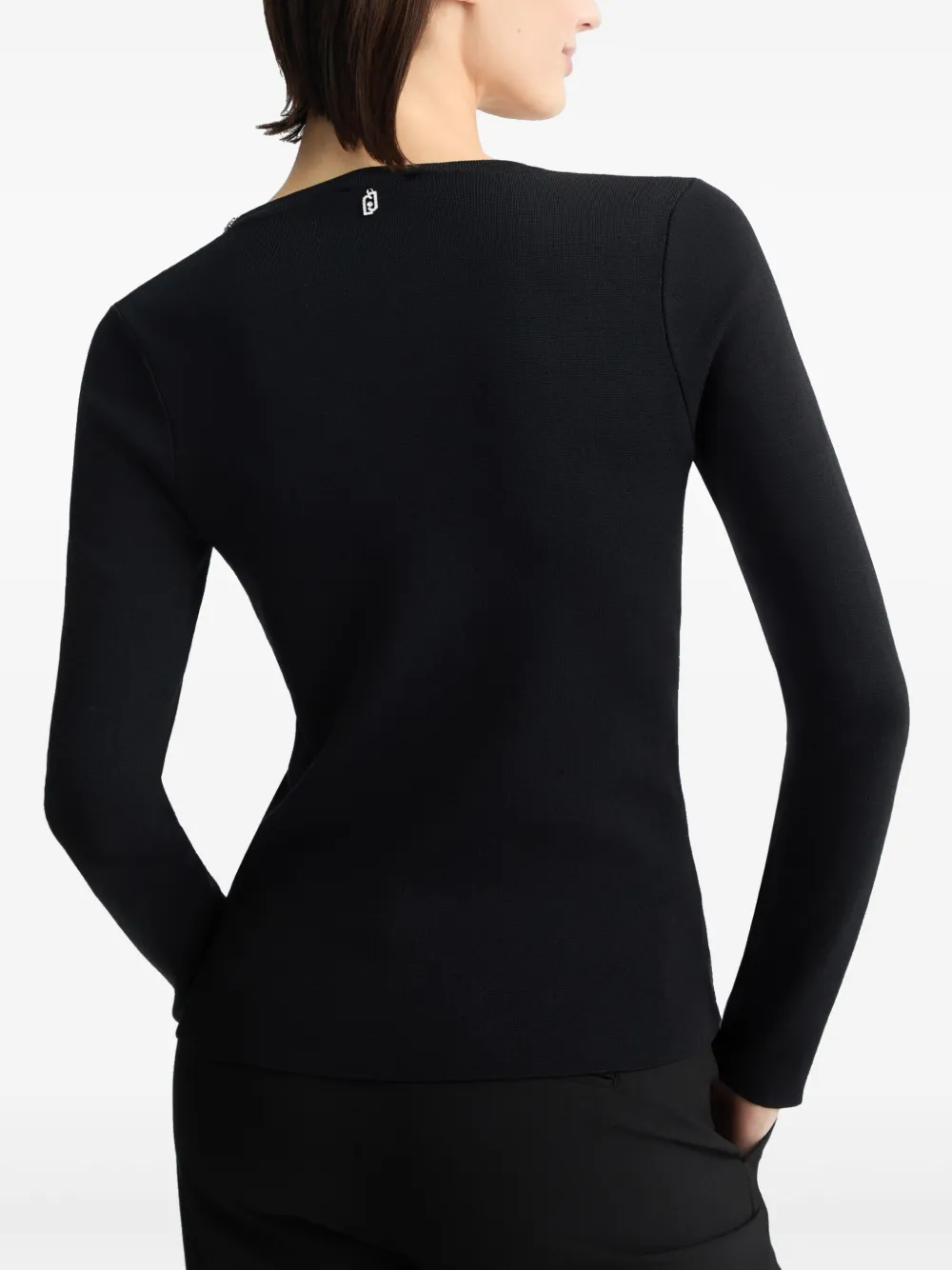 Liu •jo Jumper With Gemstones In Black
