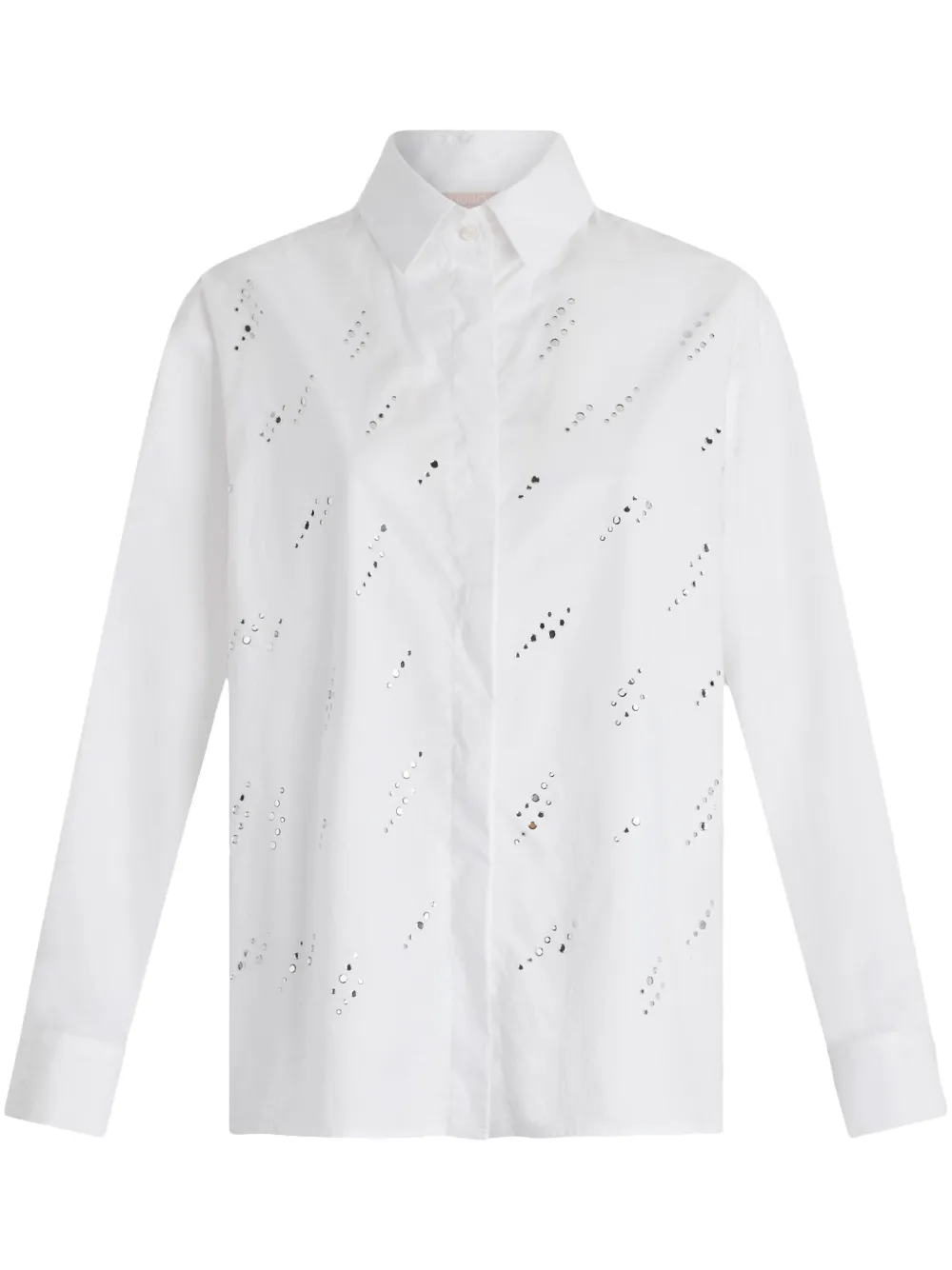 LIU JO Camicia in popeline con strass | bianco | Image 1