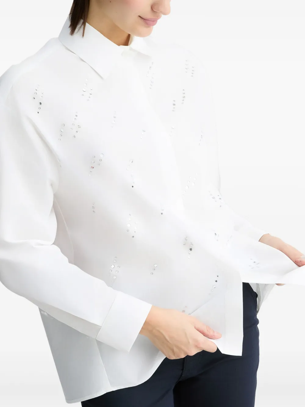 LIU JO Popeline blouse met stras Wit
