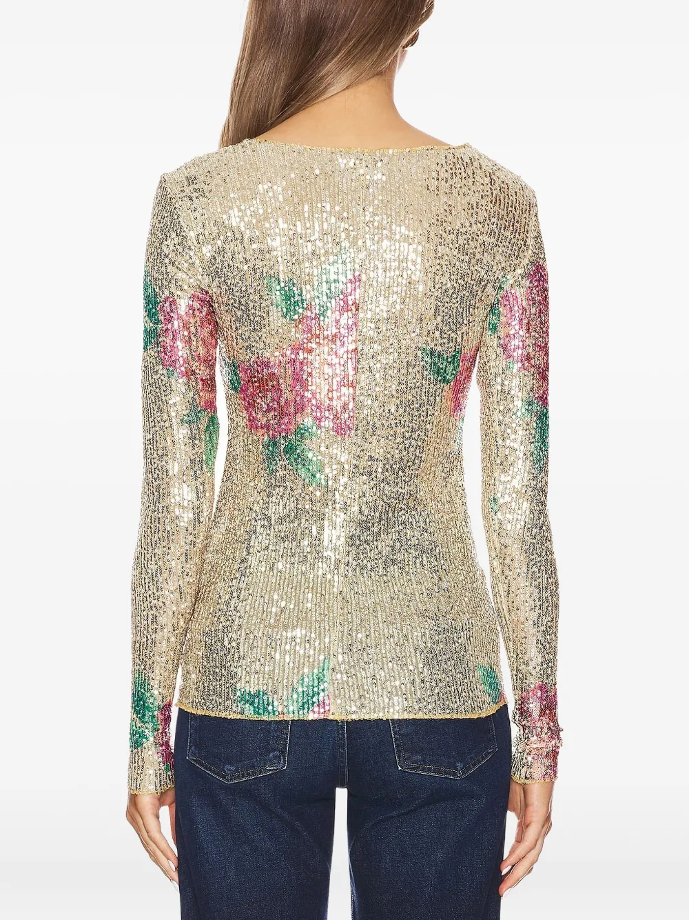Free People Gold Rush Sequinned Top In Neutral