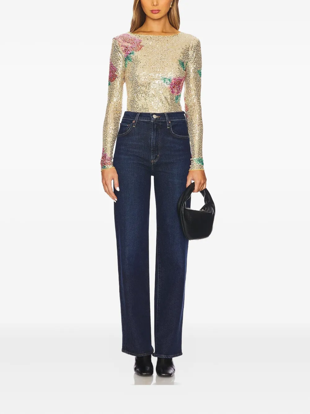 Free People Gold Rush sequinned top - Beige
