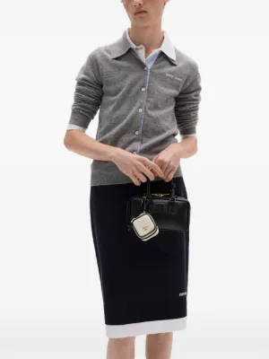 MIU MIU◆24SS/カーディガン(厚手)/36/ウール/GRY/DNA02T MIU MIU◇24SS/カーディガン(厚手)/36/ウール/GRY/DNA02T