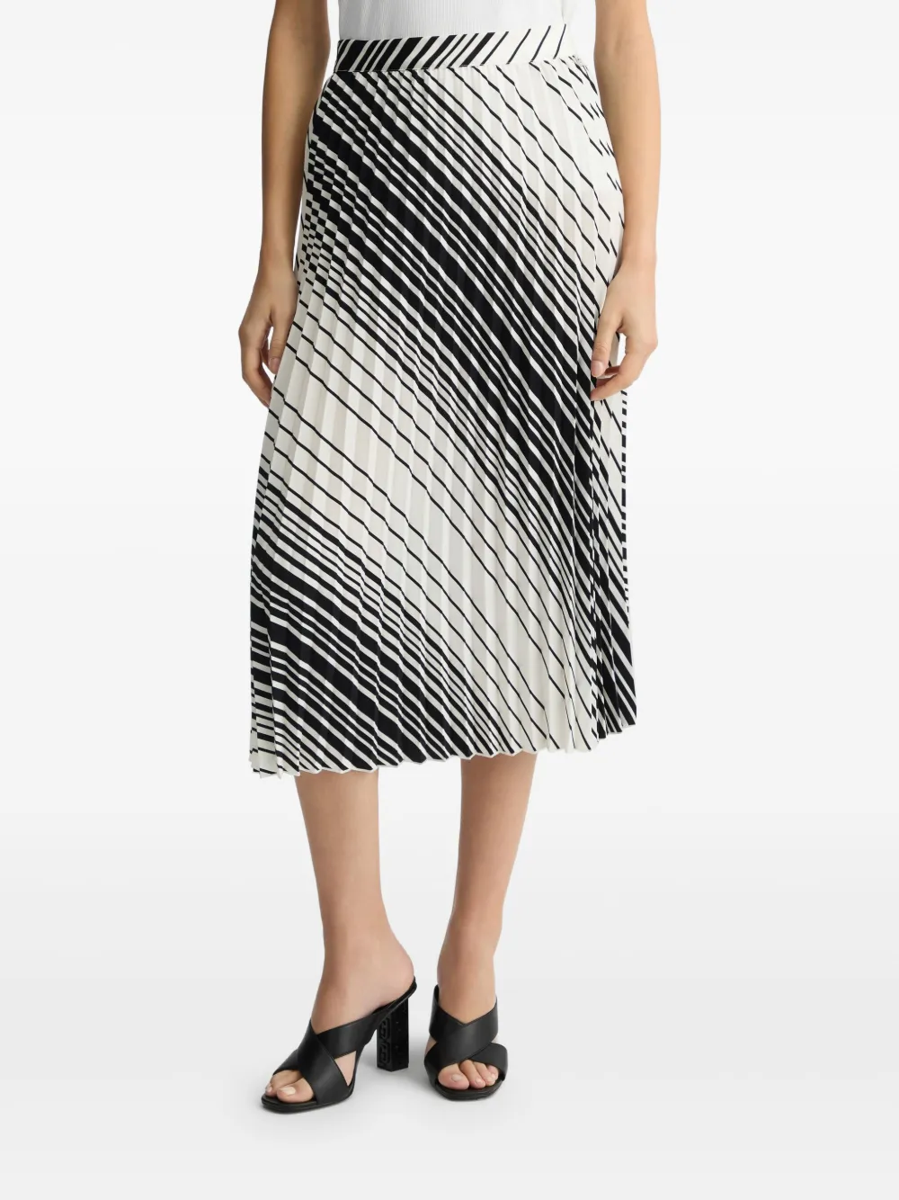 LIU JO Pleated striped skirt - Wit