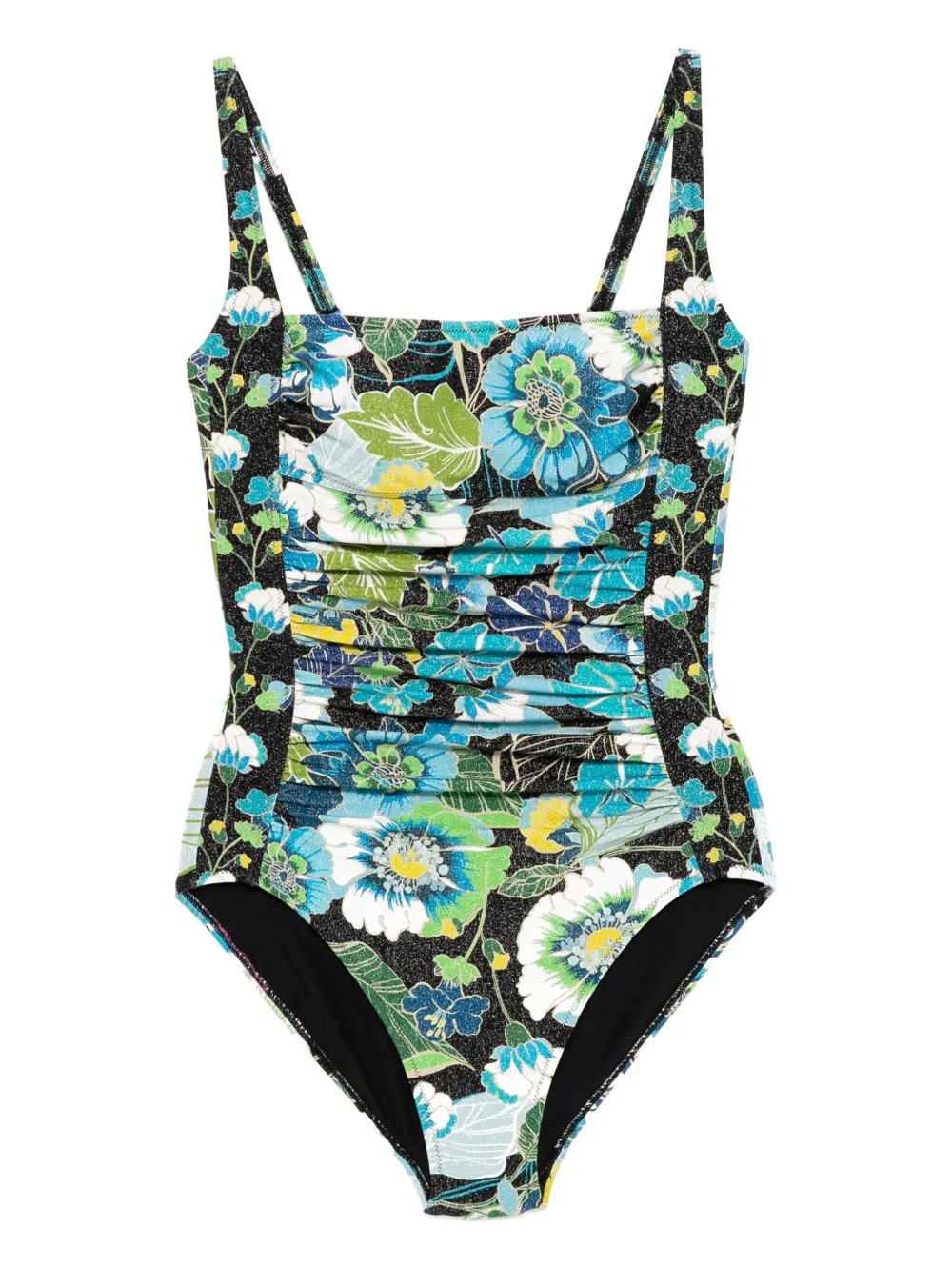 Johnny Was Jenn Ruched One Piece In Jenn Glittery In Black