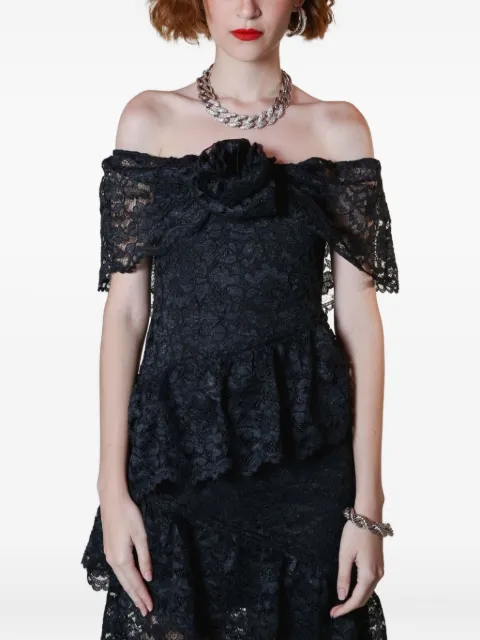 Lethicia Bronstein Bellini off-shoulder ruffled lace dress