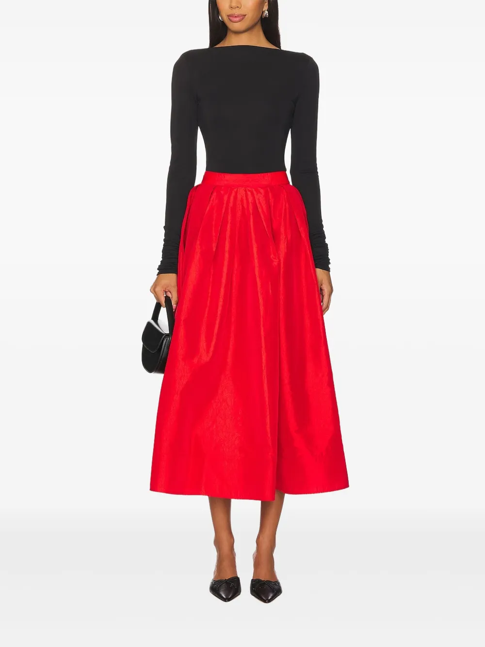 Free People Emilia pleated midi skirt - Rood