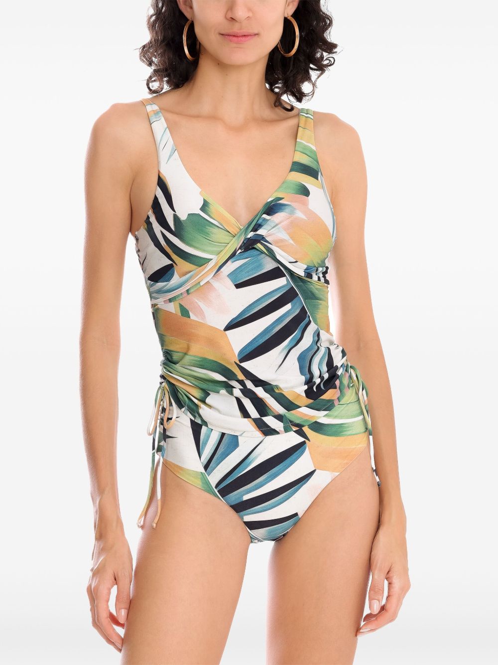 Lygia & Nanny Tankini met grafische print - Wit