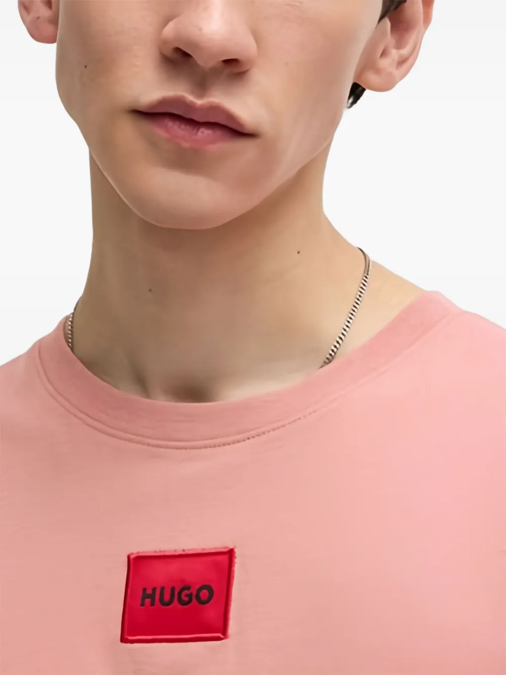 HUGO T-shirt met logoprint Roze