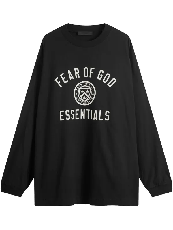 FEAR OF GOD ESSENTIALS Jersey long-sleeve T-shirt | Black | FARFETCH SG