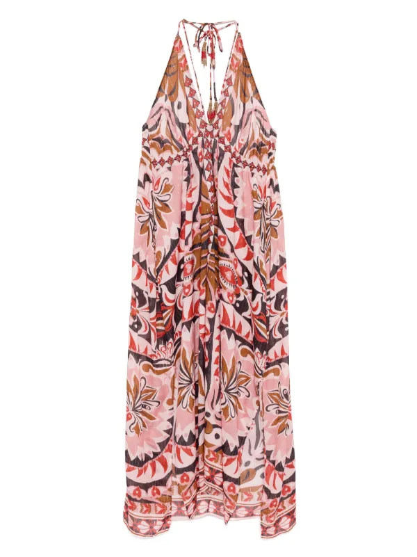 farm rio pineapple halter dress Farm Rio Pineapple Love Maxi Dress In Blue