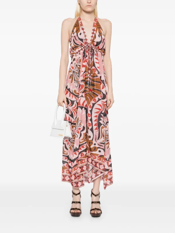 farm rio pineapple halter dress FARM Rio MULTICOLOR Pineapple Midi Dress, Off-White / XL