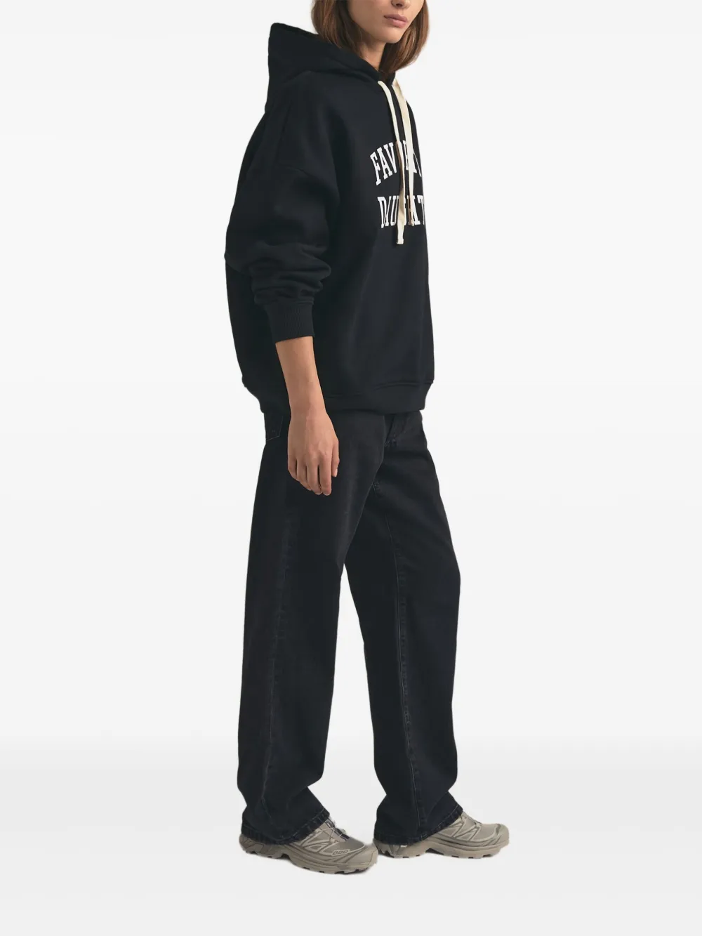 Favorite Daughter Hoodie met logo Zwart