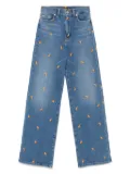 Maje fruit-embroidery jeans - Blue