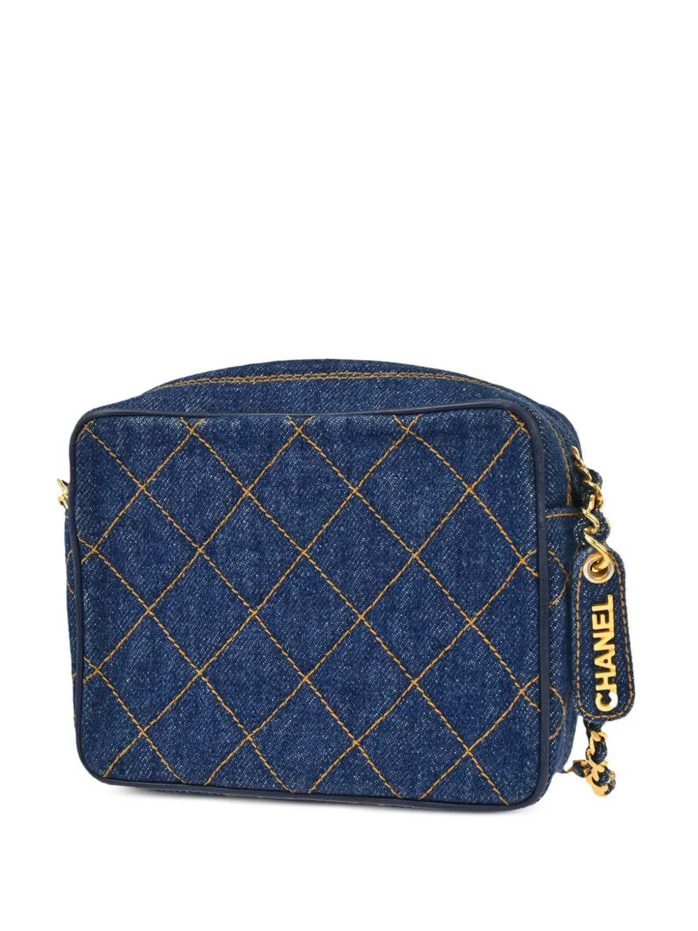 CHANEL Pre-Owned 1995 diamantvormig gewatteerde denim cameratas - Blauw