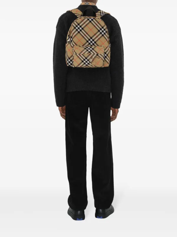 Burberry Small check-print Backpack | Neutrals | FARFETCH