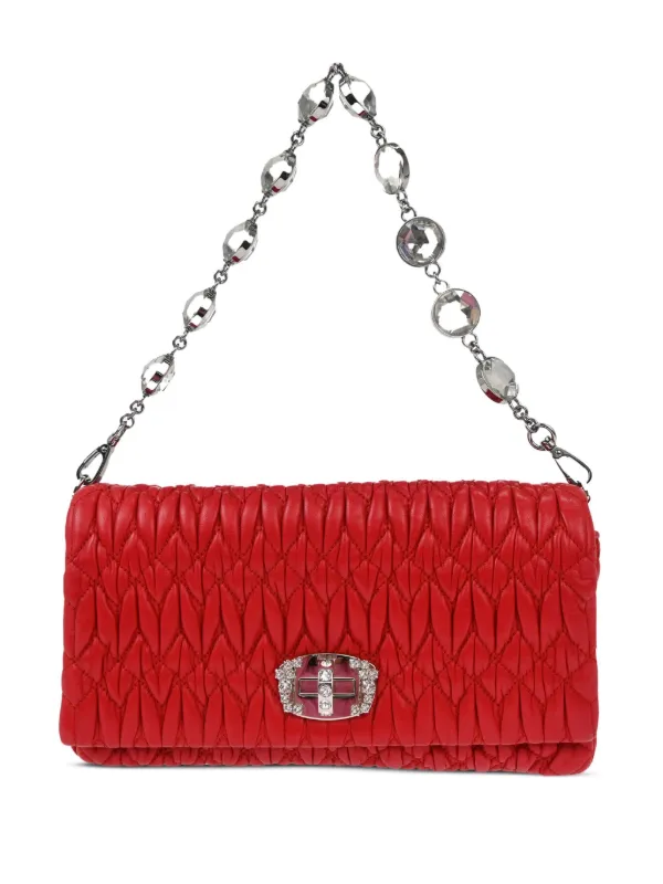 Miu Miu Pre-Owned 2010s matelassé-effect Shoulder Bag Red FARFETCH PH