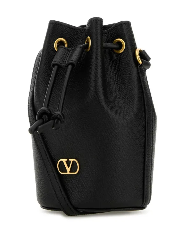 VALENTINO GARAVANI ブラックレザー バッグ Valentino Garavani レザー バケットバッグ | ブラック