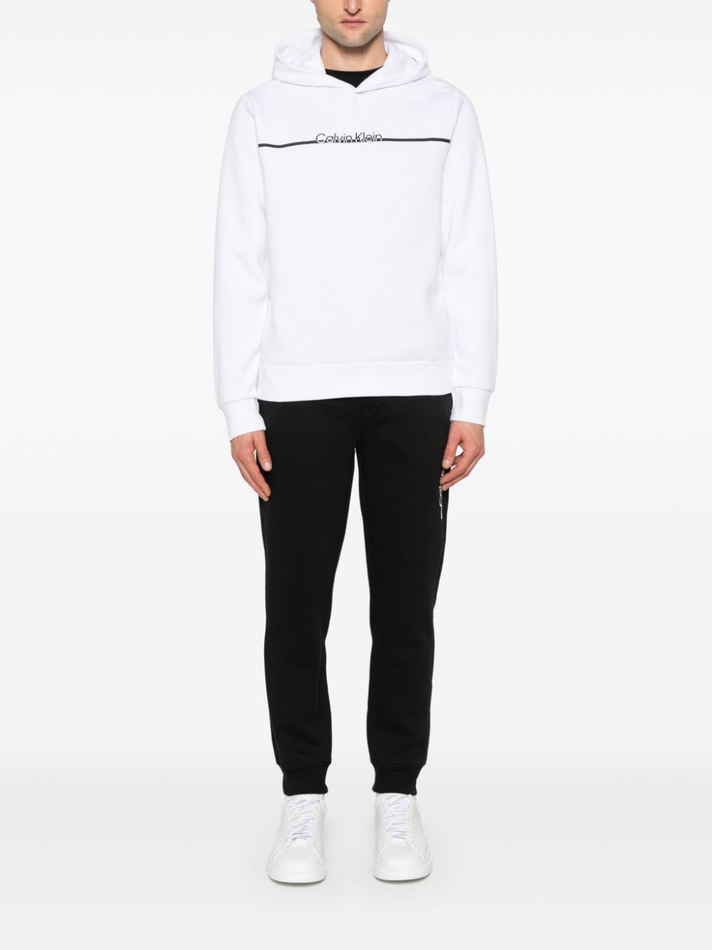 Calvin Klein logo-print hoodie - Wit