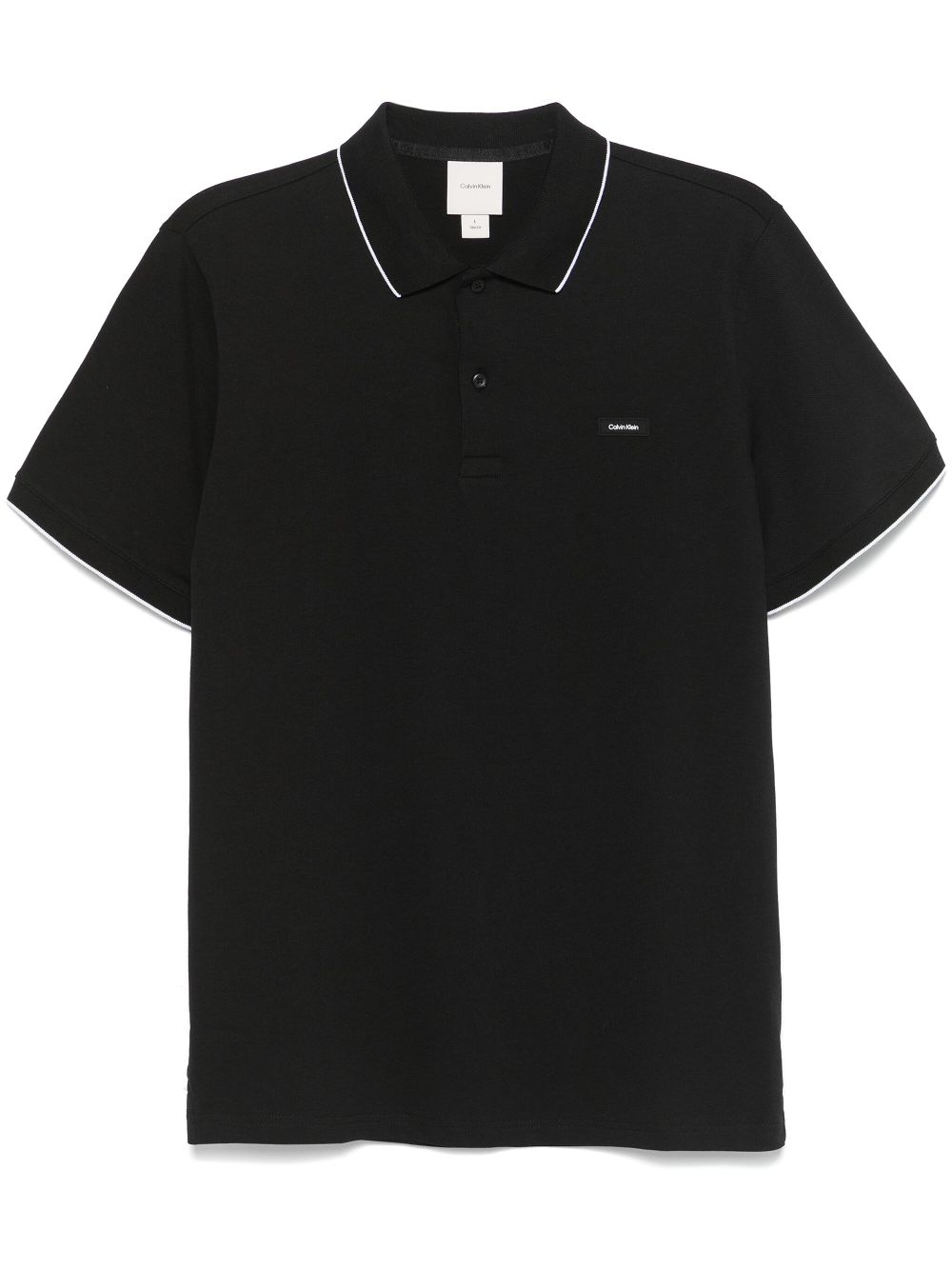 Calvin Klein logo-patch polo shirt - Black