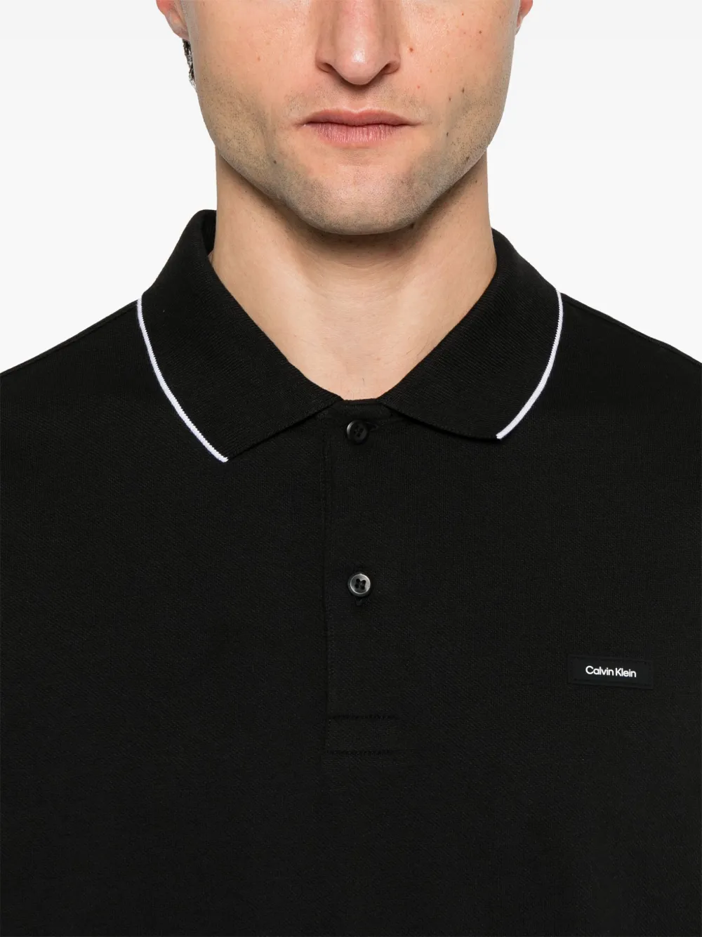 Calvin Klein Poloshirt met logopatch Zwart
