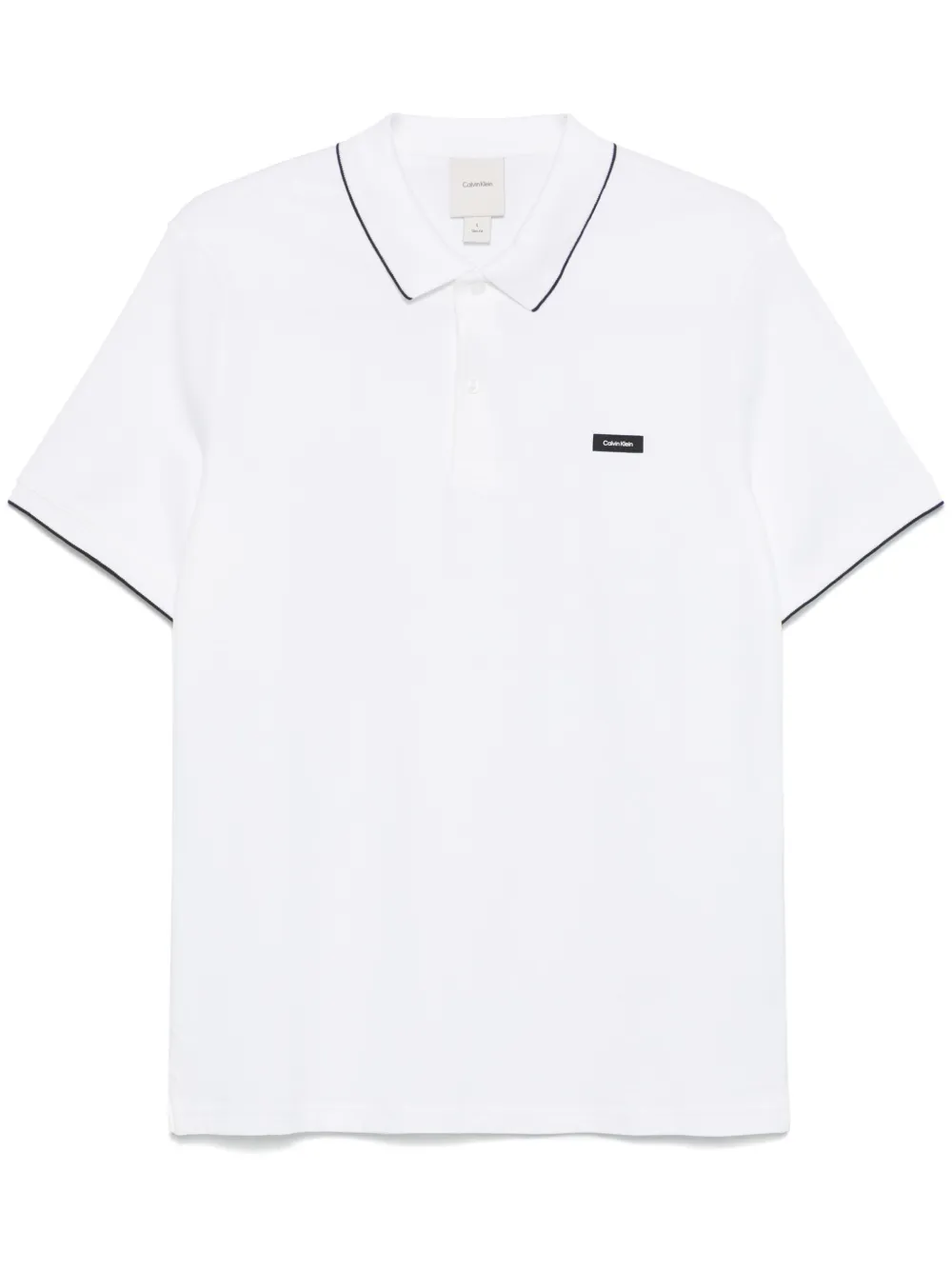 Calvin Klein rubberised-logo polo shirt | White | Image 1