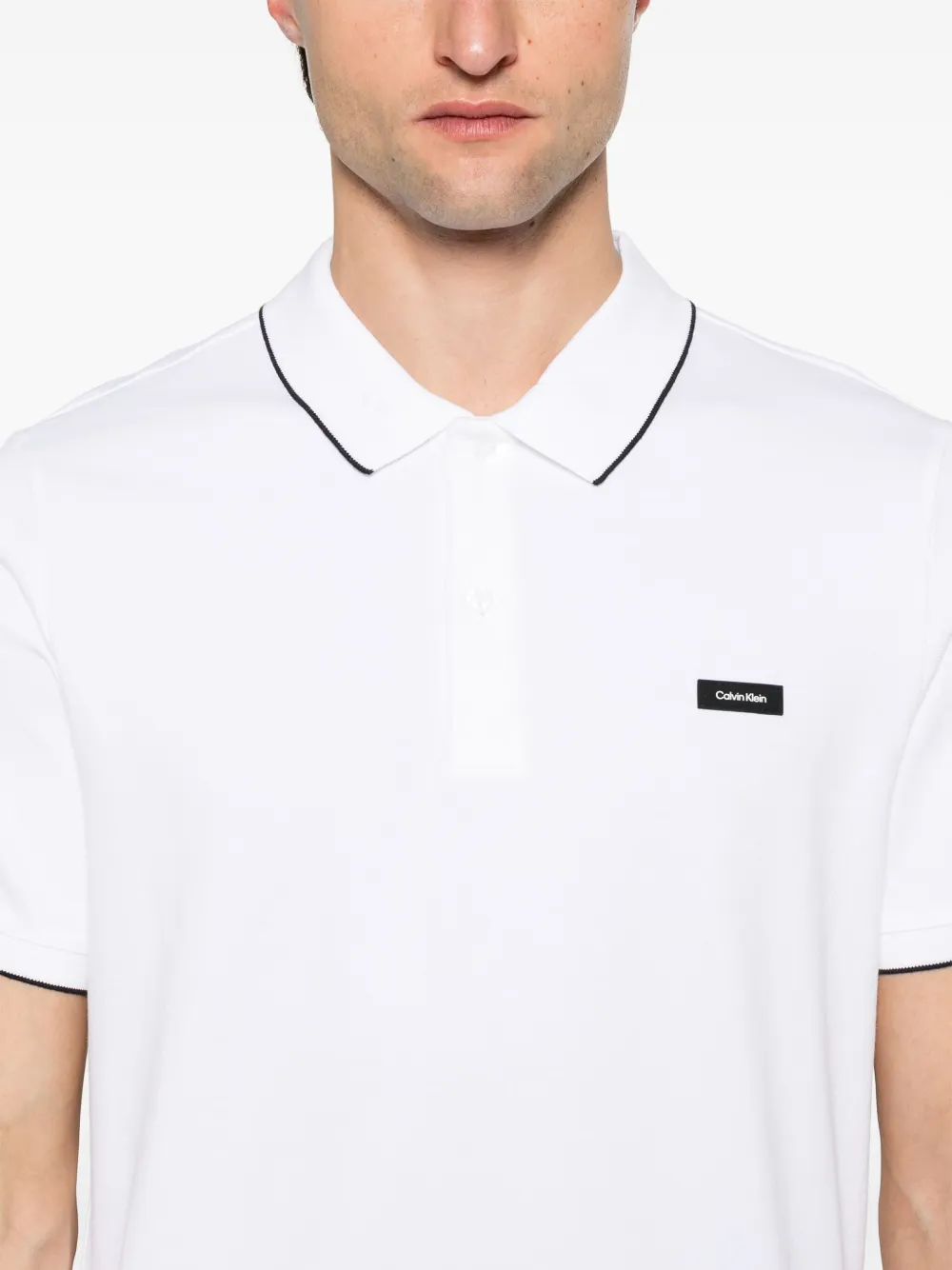 Calvin Klein Poloshirt met rubber logo Wit