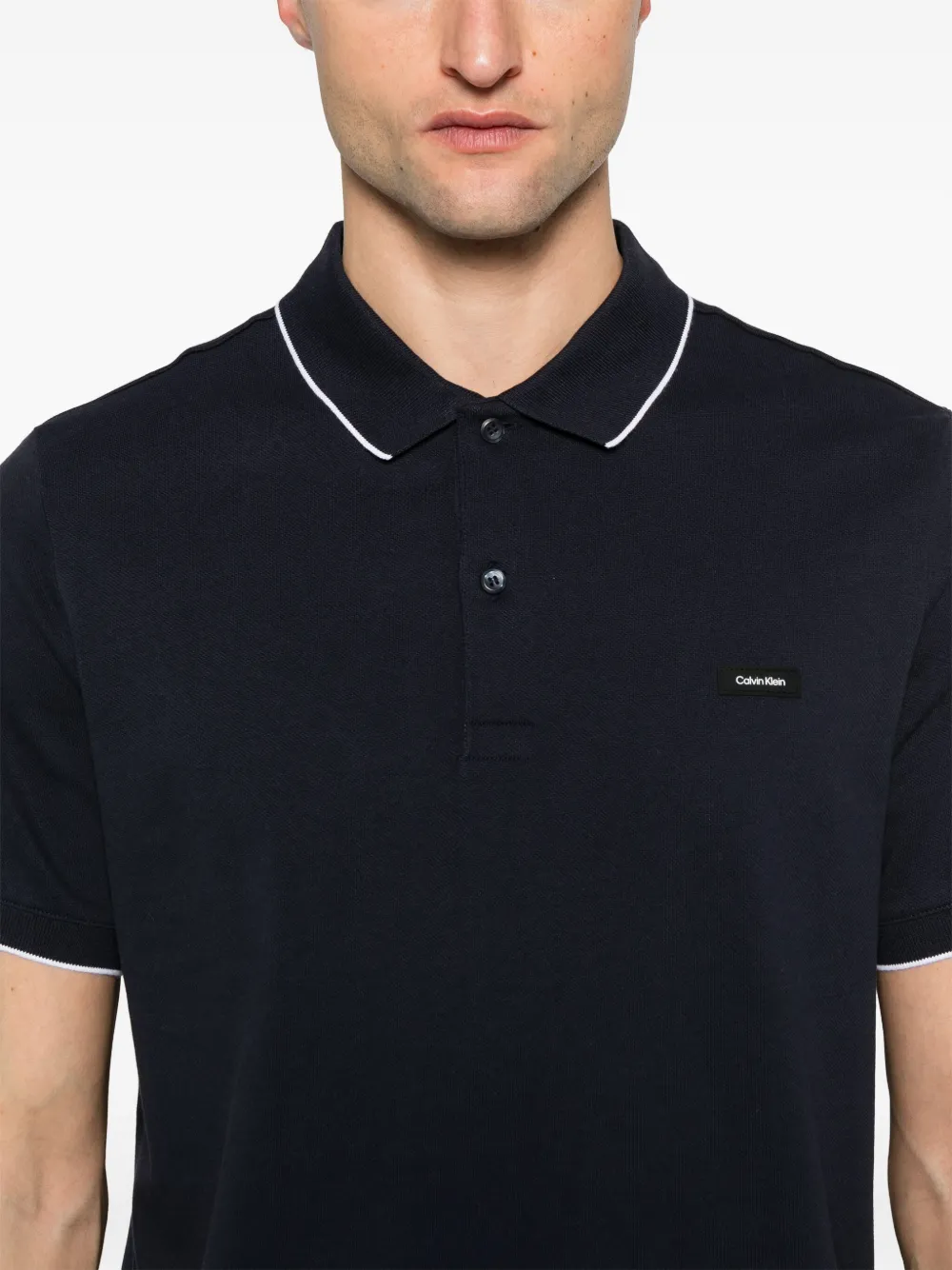Calvin Klein Poloshirt met logopatch Blauw