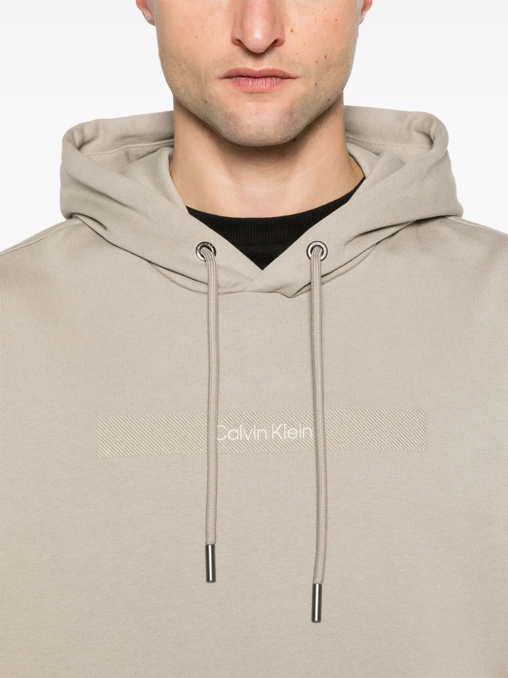 Calvin Klein Hoodie met geborduurd logo Beige