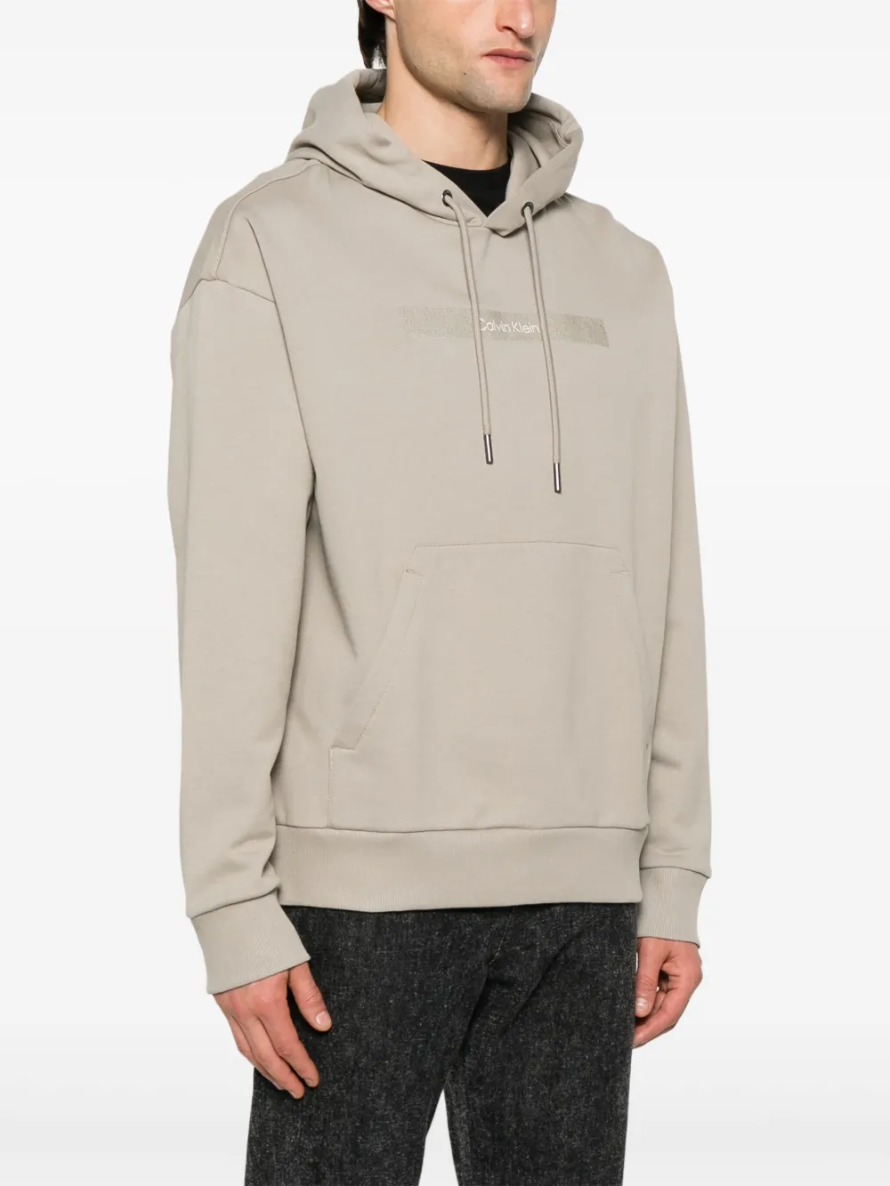 Calvin Klein Hoodie met geborduurd logo Beige