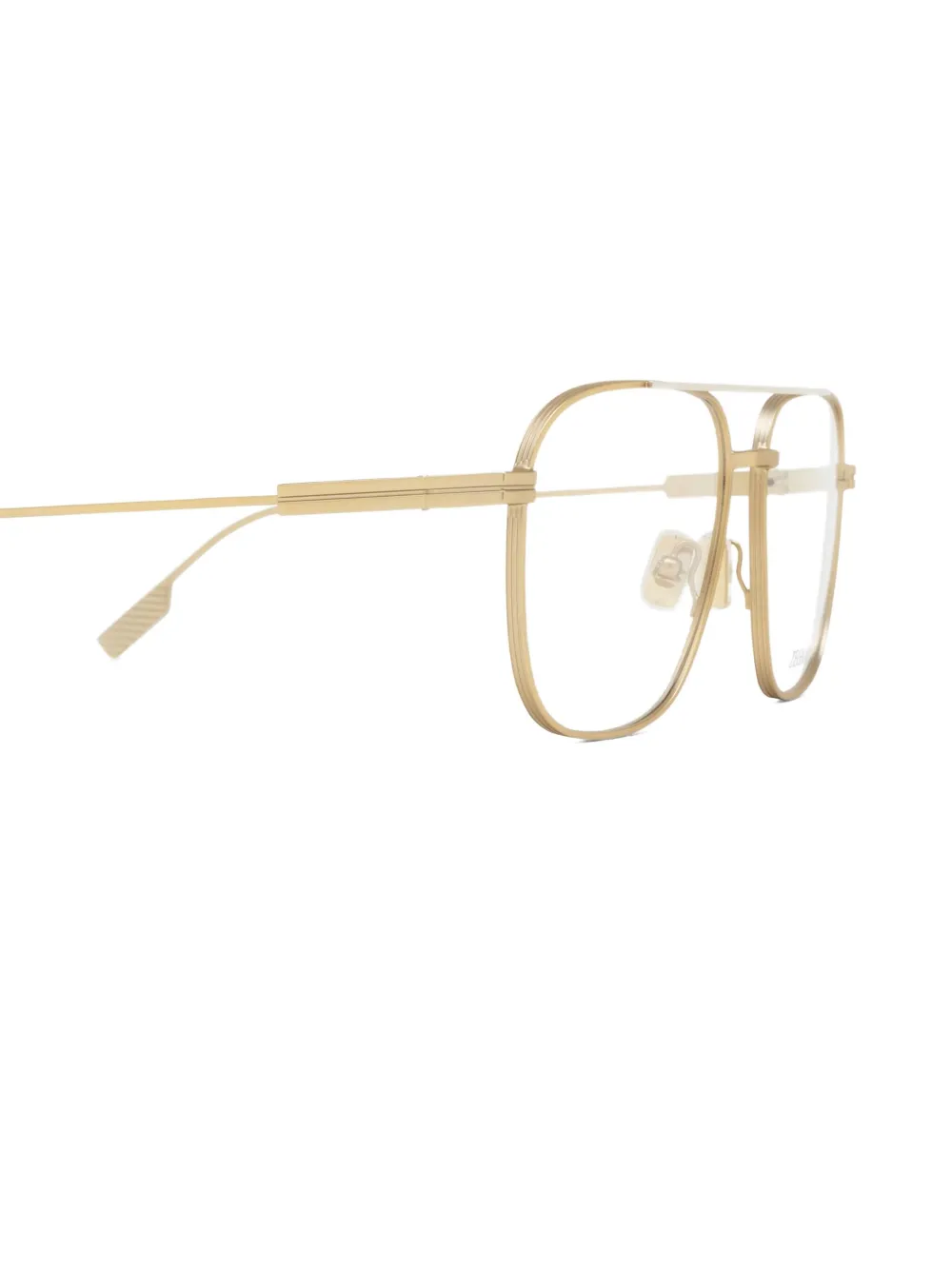 Zegna Bril met metalen rechthoekig montuur Goud