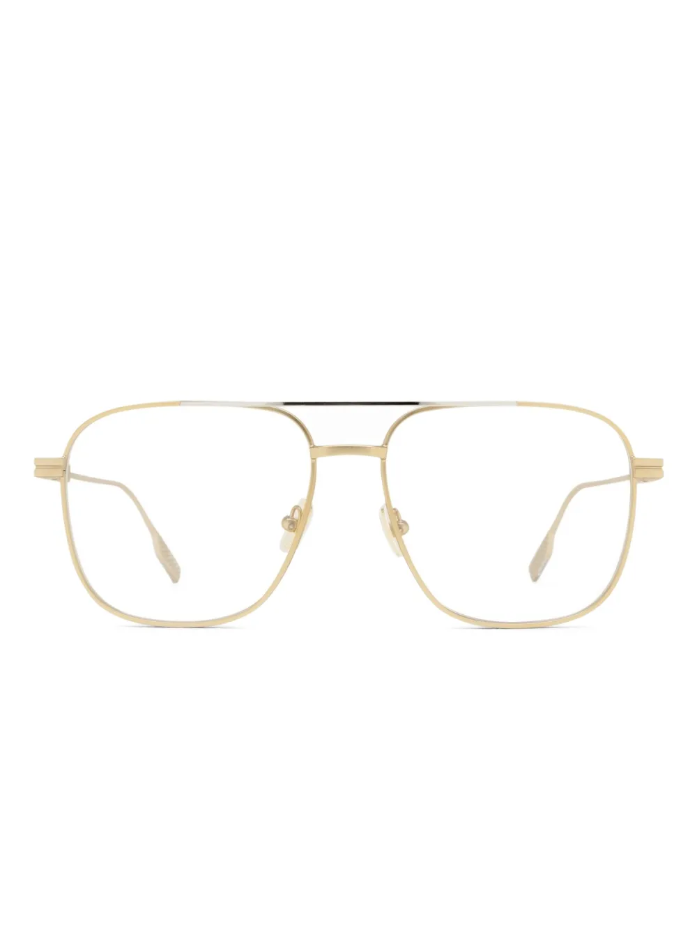 Zegna lunettes de vue en métal à monture rectangulaire | or | Image 1