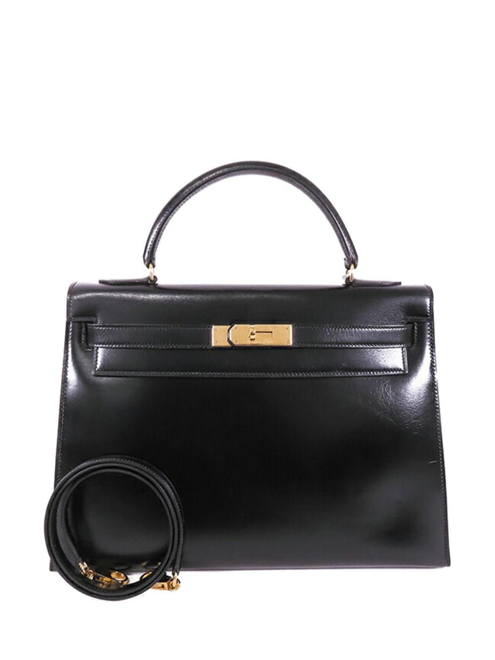 Hermès Pre-Owned 1985 Box Calf Kelly Sellier 32 satchel – Black