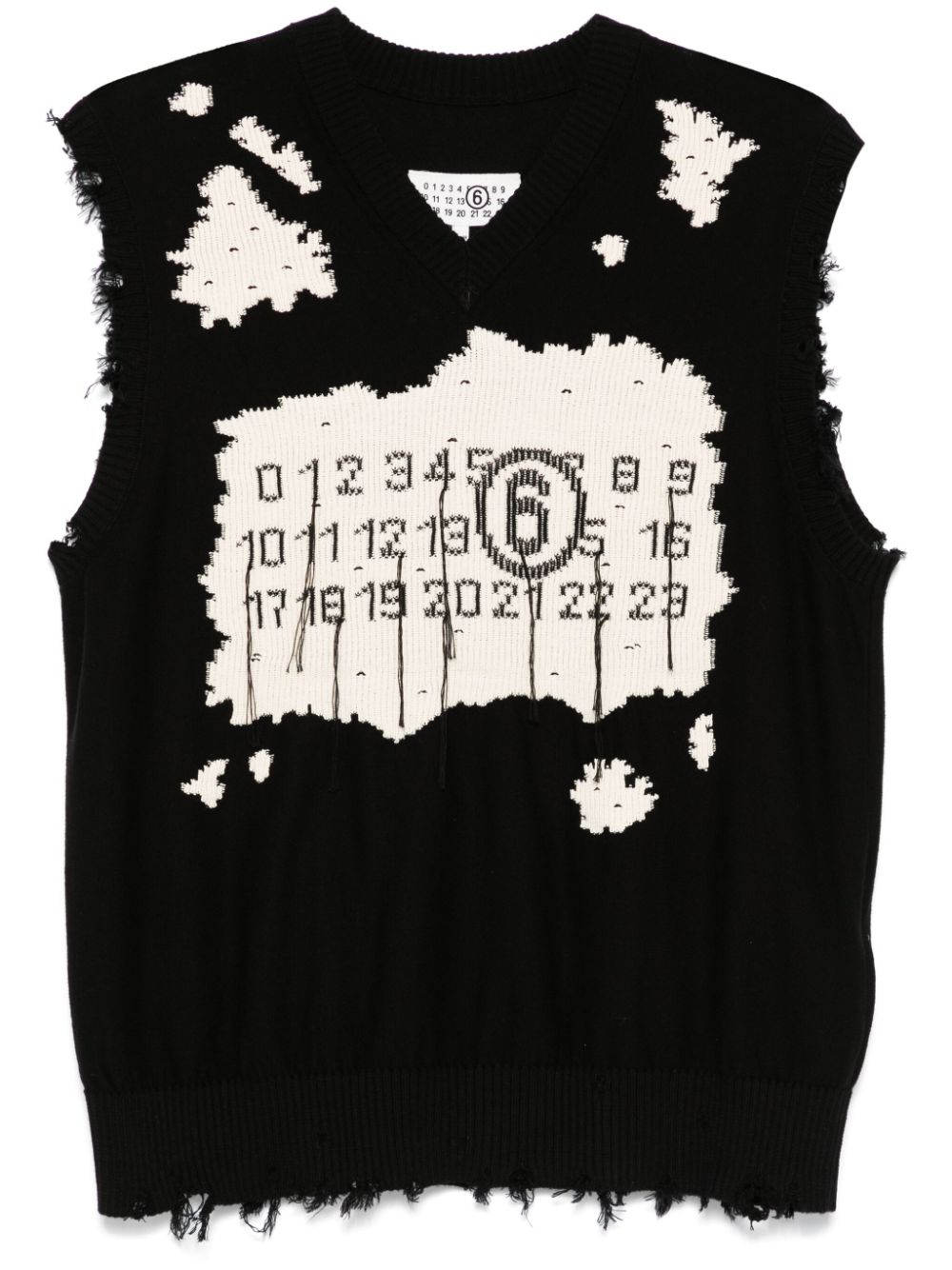 MM6 Maison Margiela numbers-motif vest – Black