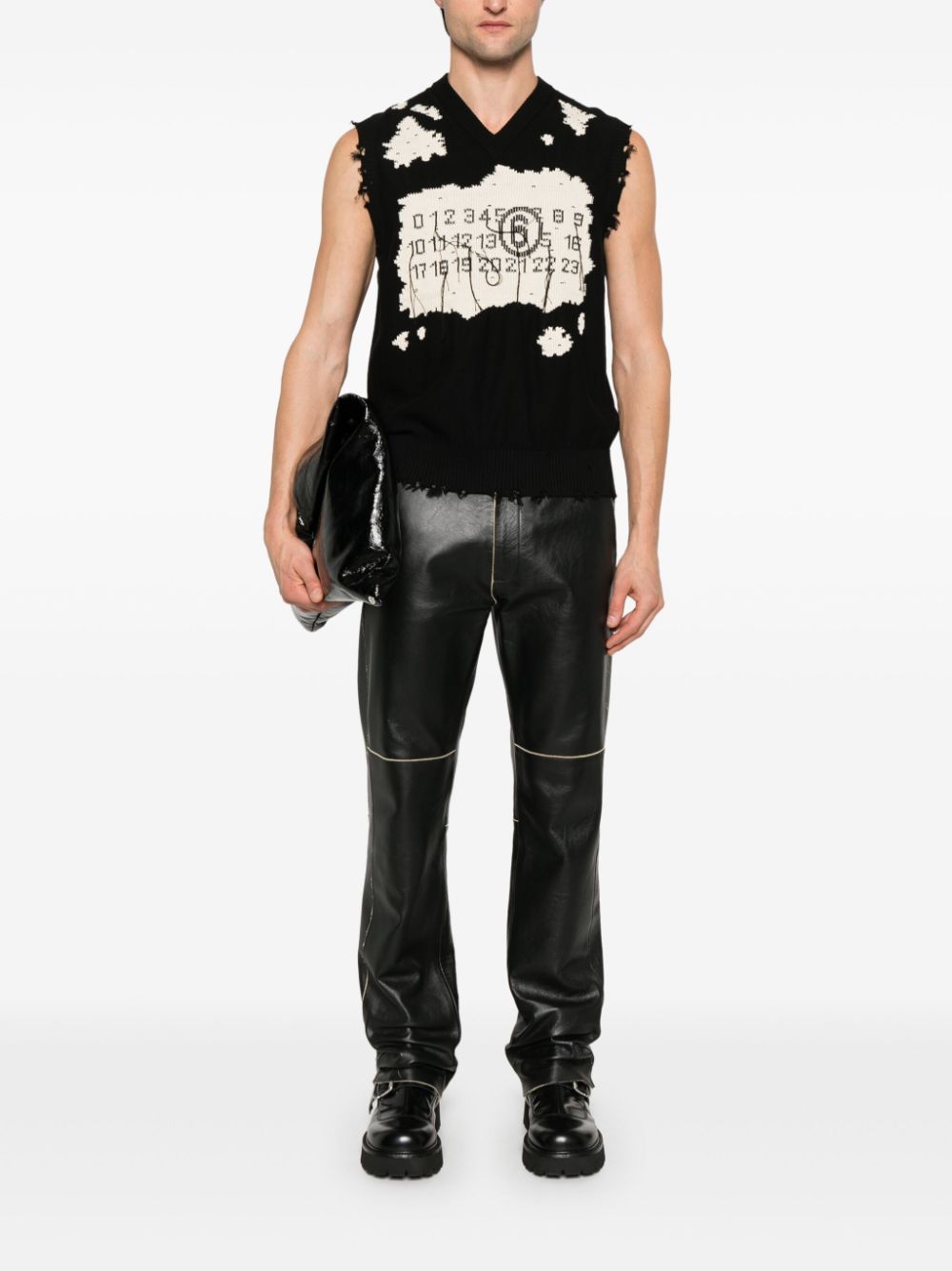 MM6 Maison Margiela Spencer met getallen patroon - Zwart