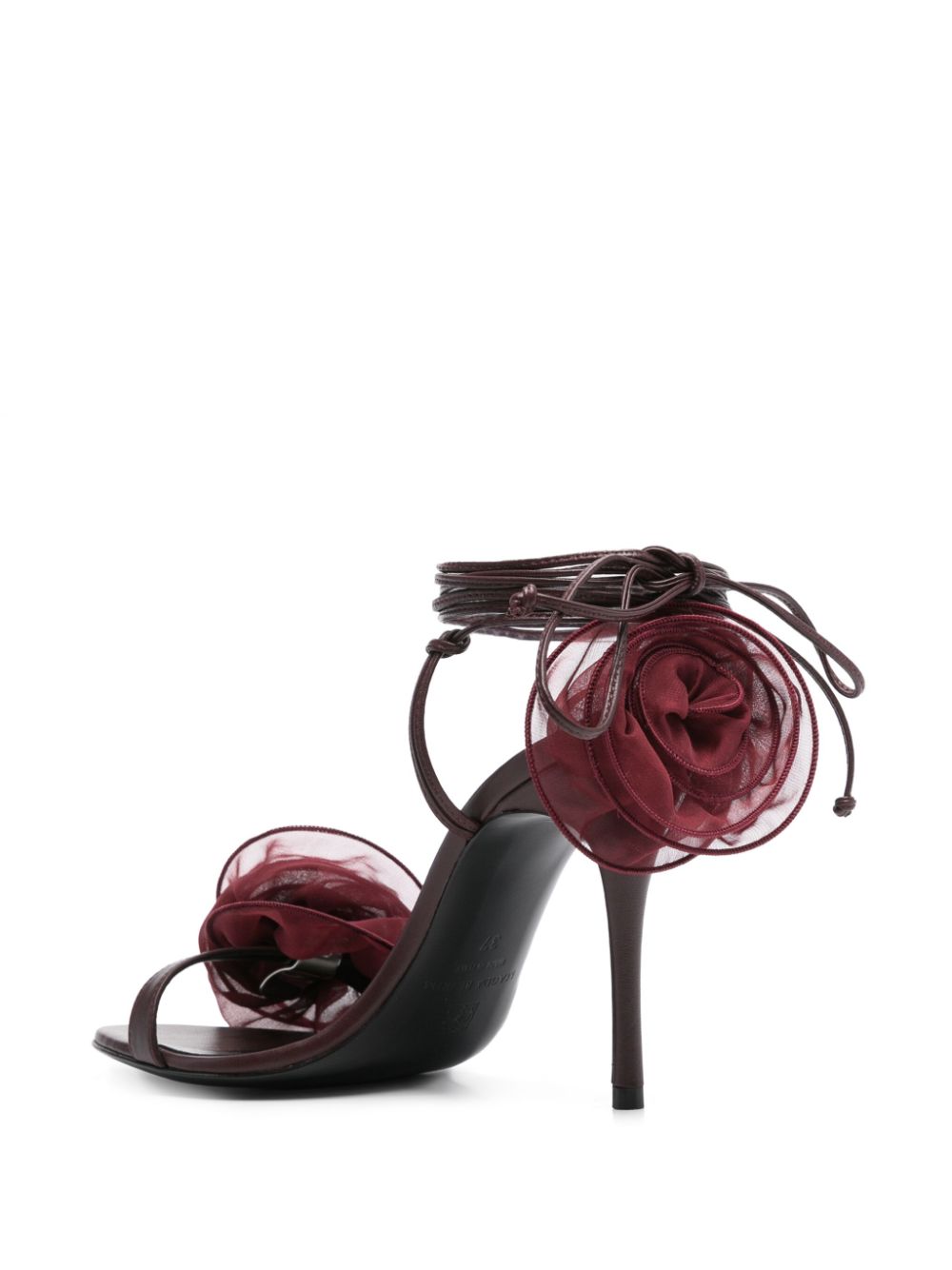 Magda Butrym 100 mm sandalen met dubbele bloem Rood