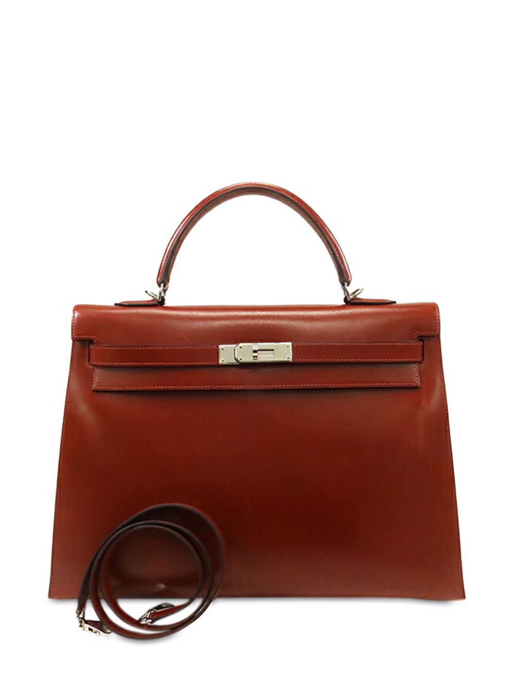 Hermes 2001 Box Calf Kelly II Sellier 35 satchel Women