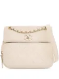 CHANEL Pre-Owned 2019 Caviar Business Affinity Messenger Flap crossbody bag - White