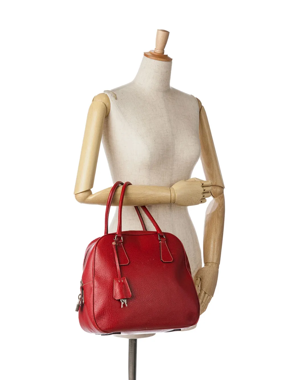 Pre-owned Prada 2000-2013 Cinghiale Bauletto Handbag In Red